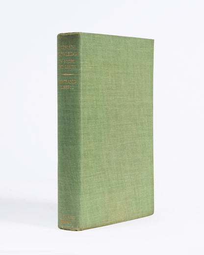 The first edition of this insightful empirical study, in which Russell developed his theory 'that all human knowledge is uncertain, inexact, and partial'.