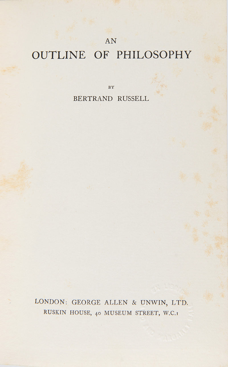 A first edition, first printing of this popular work by Bernard Russell which sets out to explain the nature of philosophical inquiry.