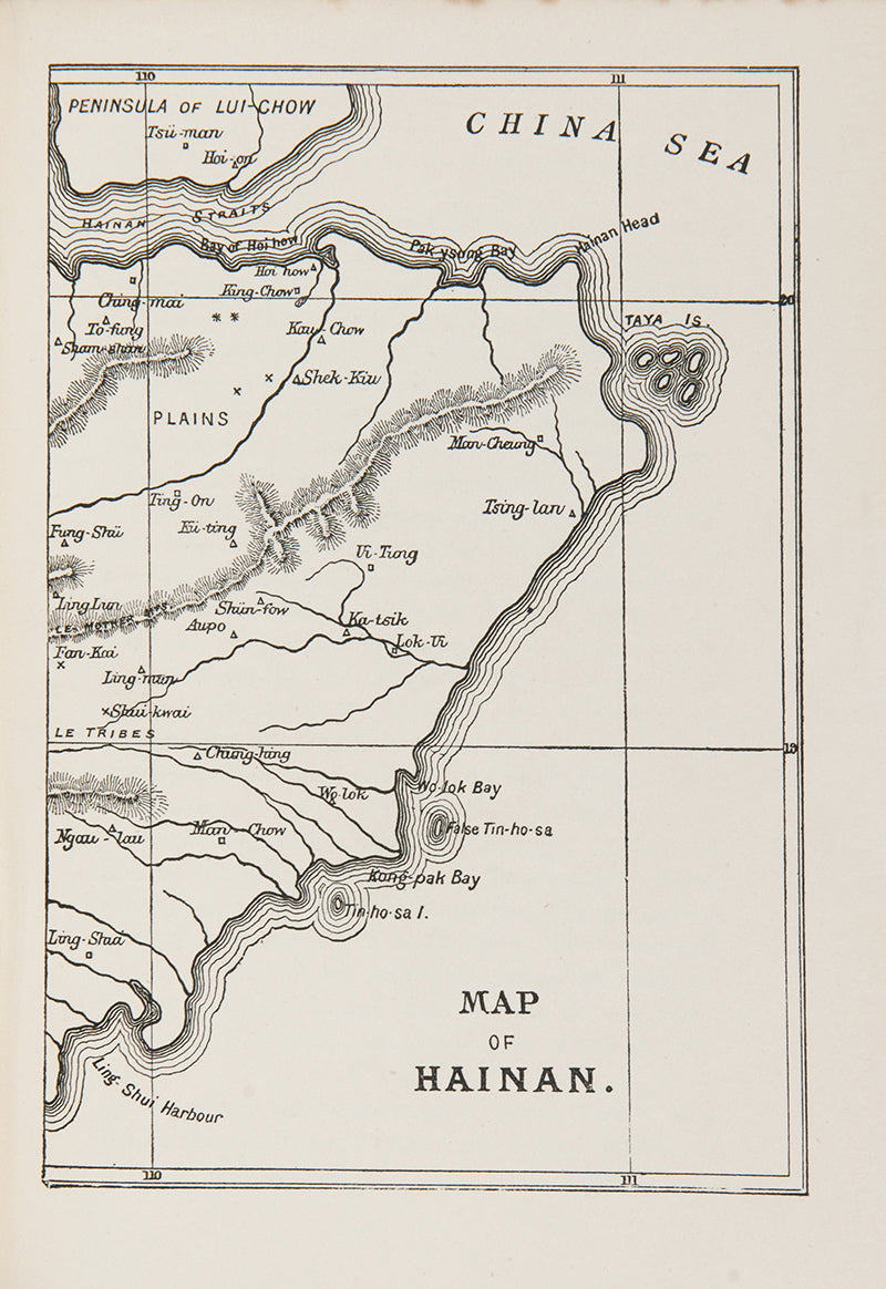 First edition of Ling-Nam by Benjamin Couch Henry, one of the few English books with references to Hainan which is the tropical island located in the southernmost tip of China.