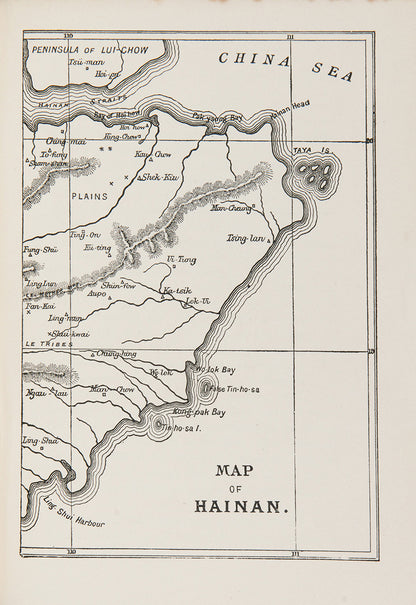 First edition of Ling-Nam by Benjamin Couch Henry, one of the few English books with references to Hainan which is the tropical island located in the southernmost tip of China.