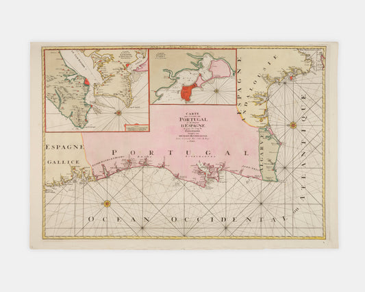 Carte des Costes de Portugal et de Partie D'Espagne,