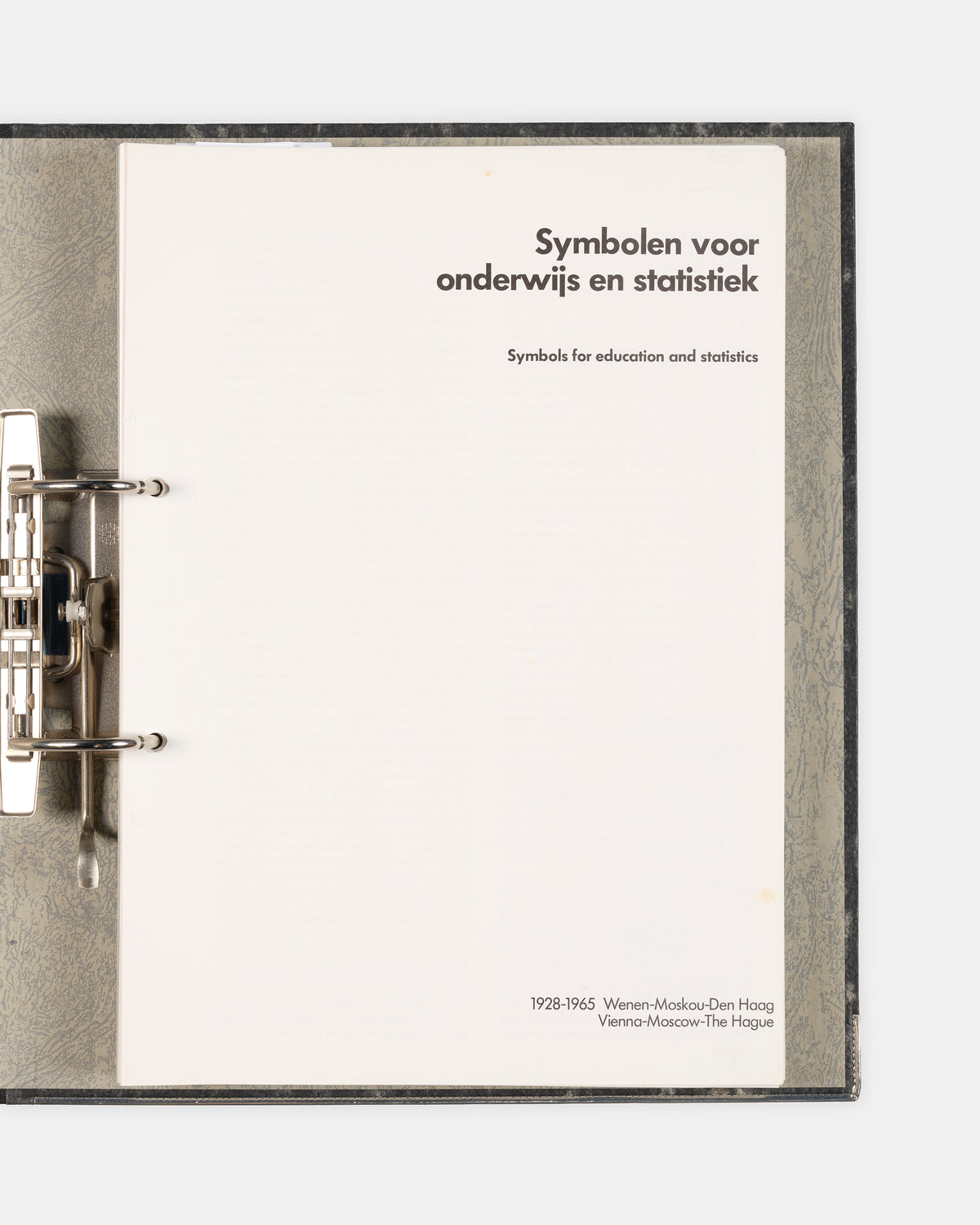 Symbolen voor Onderwijs en Statistiek. Symbols for Education and Statistics. 1928-1965.