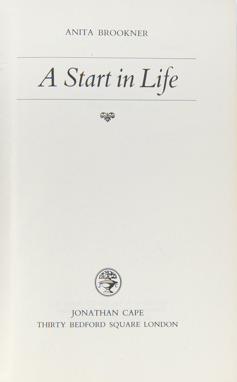 First edition, first impression of Anita Brookner's first novel.