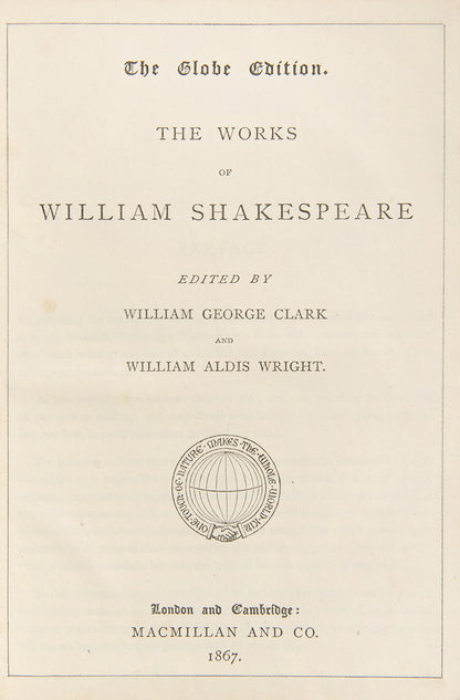An ornamented copy of The Works of William Shakespeare, specially bound for the Hampstead Parochial School for the Ainger Prize in 1871. 
