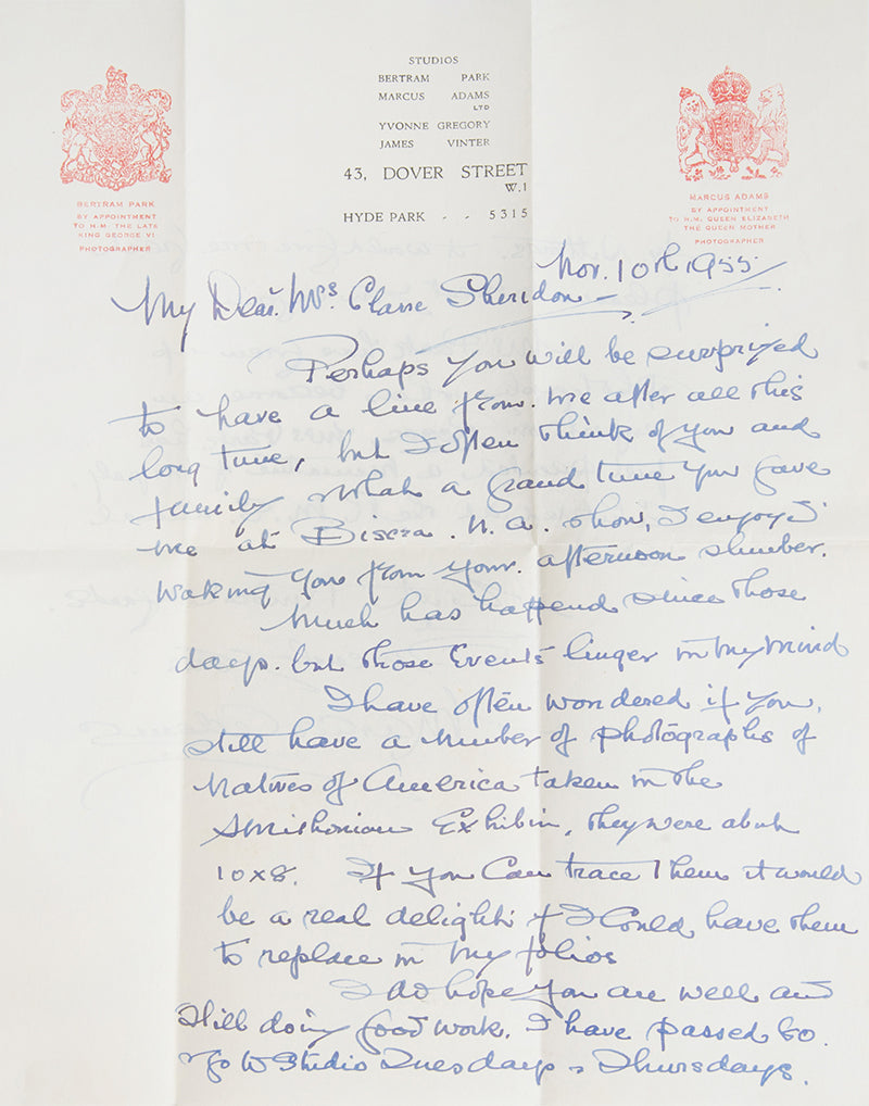 Inscribed presentation copy of Arab Interlude by Clare Sheridan, the copy of Marcus Adams, noted photographer of the time.