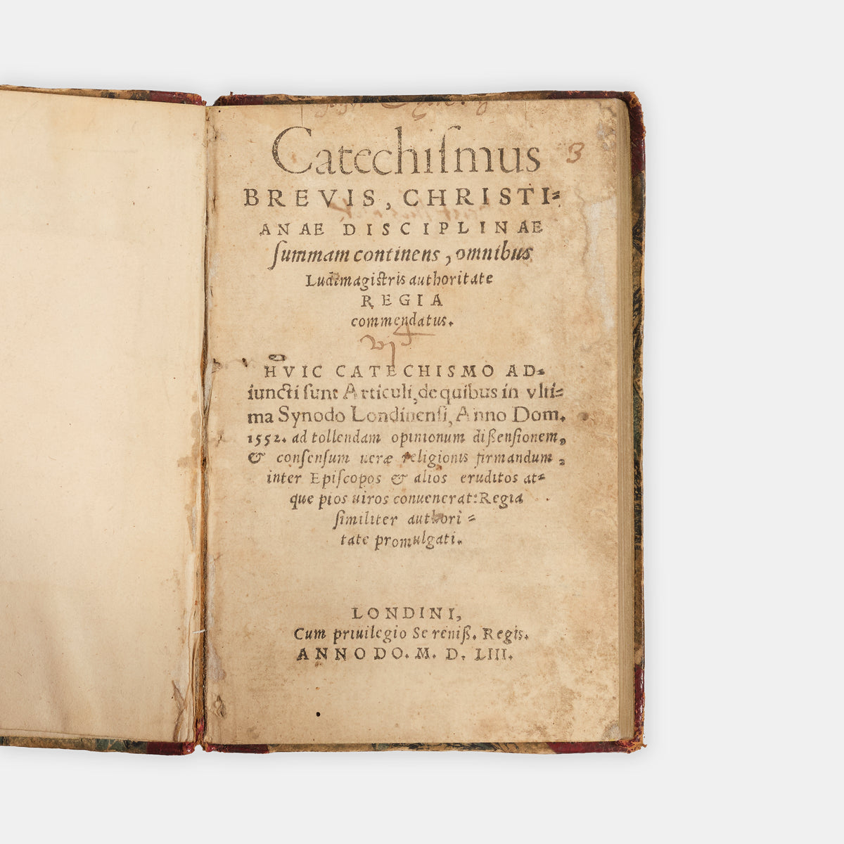 The first edition of the defining doctrinal statement of the Edwardian Refomation, comprising his catechism and the Forty-Two Articles