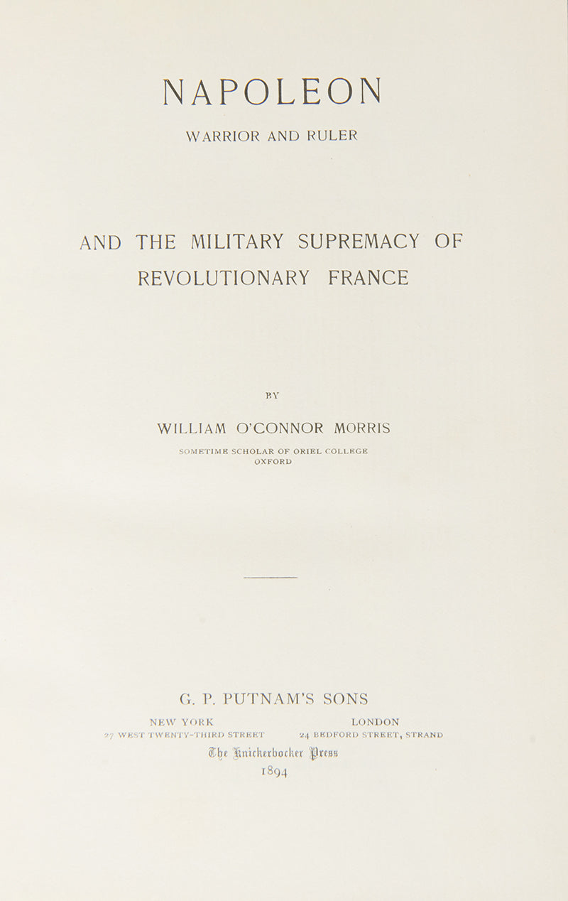 A very handsome prize-binding of William O'Connor Morris' biography of Emperor Napoleon Bonaparte