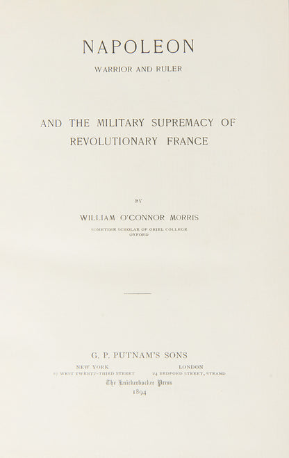 A very handsome prize-binding of William O'Connor Morris' biography of Emperor Napoleon Bonaparte