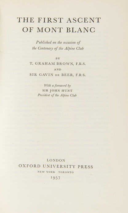 First edition published on the occasion of the centenary of the alpine club.