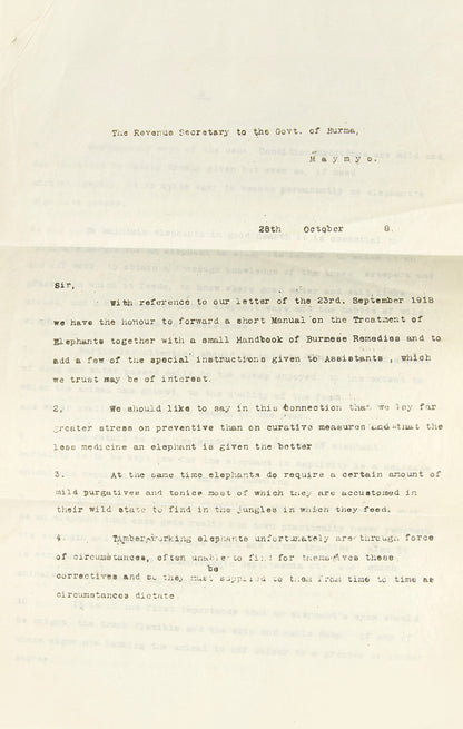 First edition of Notes on Elephants and Their Care by William Hepburn, Rare treatise on the care of commercial elephants, largely in the use of logging, produced by Bombay Burma Trading Corporation Limited.