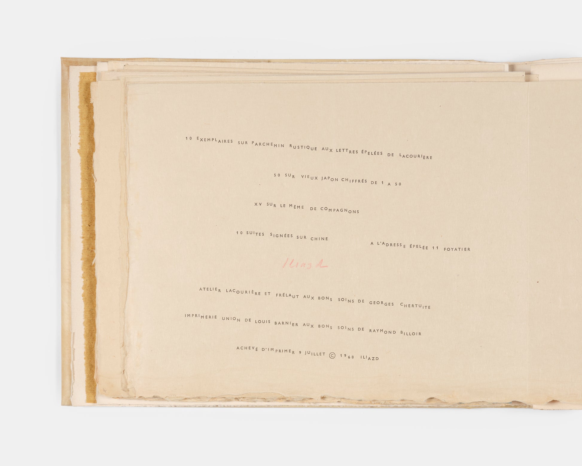Signed by Iliazd and nine of the artists, including Picasso, Miro andErnst.