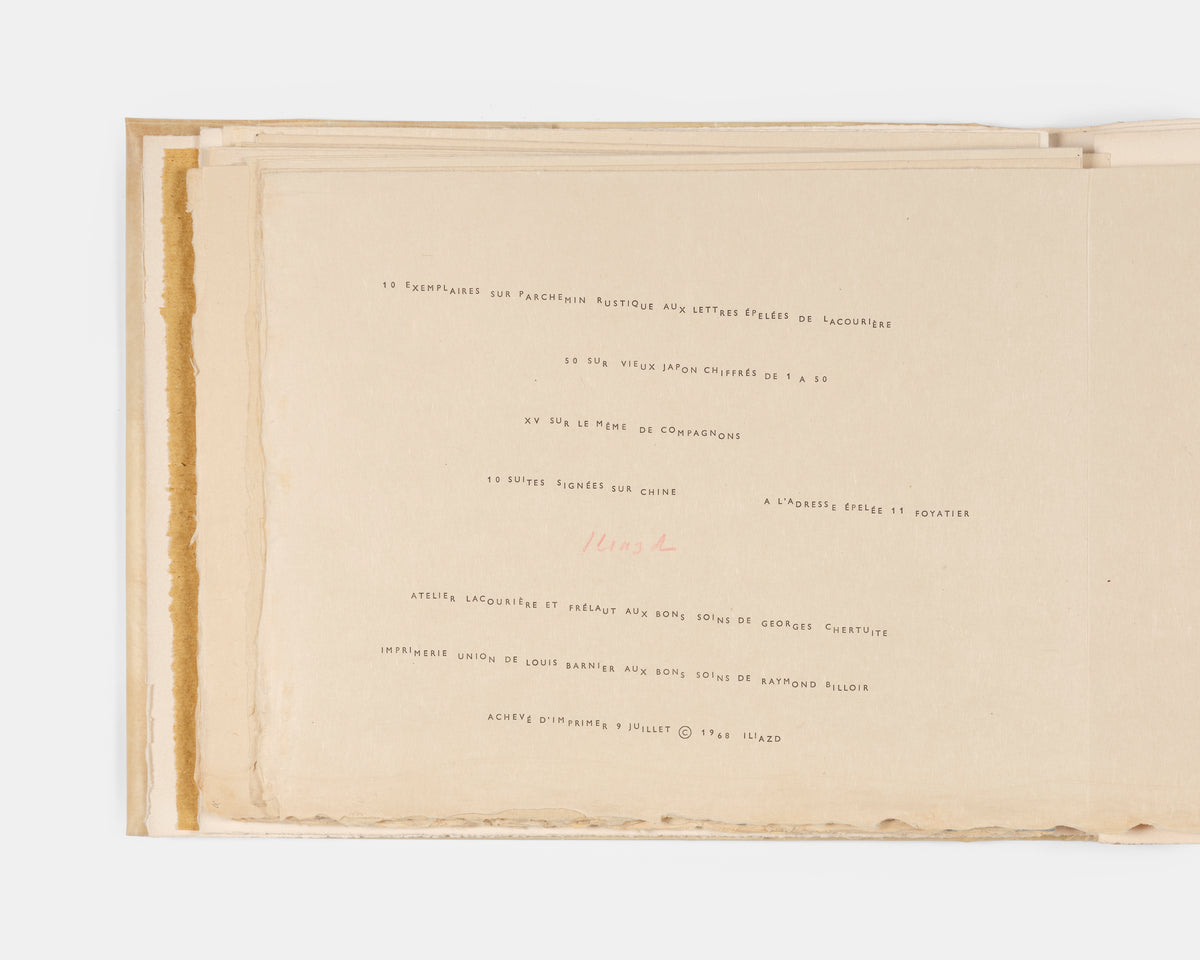 Signed by Iliazd and nine of the artists, including Picasso, Miro andErnst.