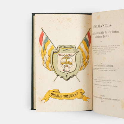 First edition of Adamantia by Augustus Lindley, examining the discovery of diamonds in the Orange Free State of Southern Africa in 1870.