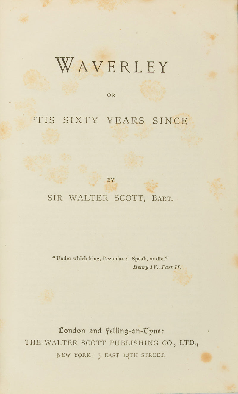 A finely bound copy of the Author's Edition of the Waverley Novels in one volume. 