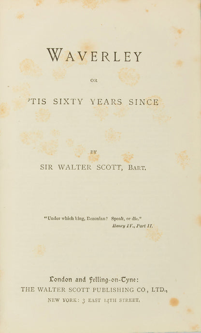 A finely bound copy of the Author's Edition of the Waverley Novels in one volume. 
