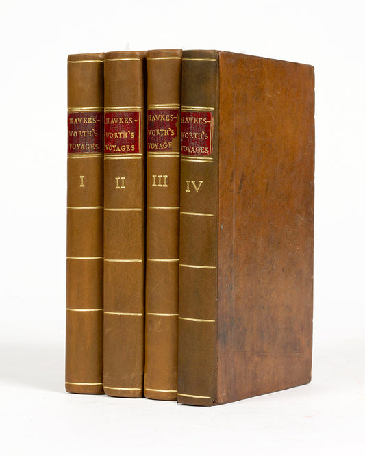 Hawkesworth's An Account of the Voyages for Making Discoveries in the Southern Hemisphere, the fourth edition printed in Scotland with plates freshly re-engraved for this edition.