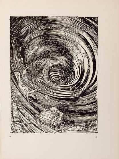 A beautifully decorated copy of Tales of Mystery and Imagination by Edgar Allan Poe and illustrated by Arthur Rackham.