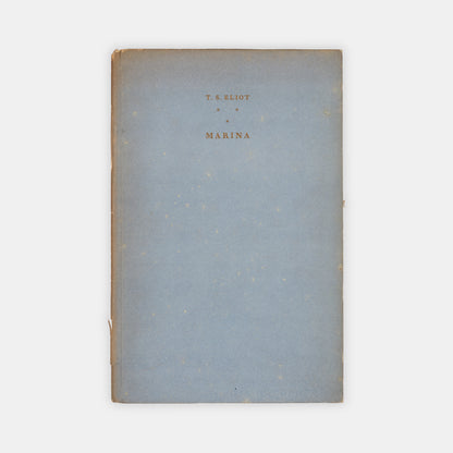 First edition of Marina by T.S. Eliot, one of 400 large-paper copies, signed by the author.