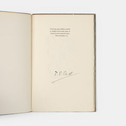 First edition of Marina by T.S. Eliot, one of 400 large-paper copies, signed by the author.