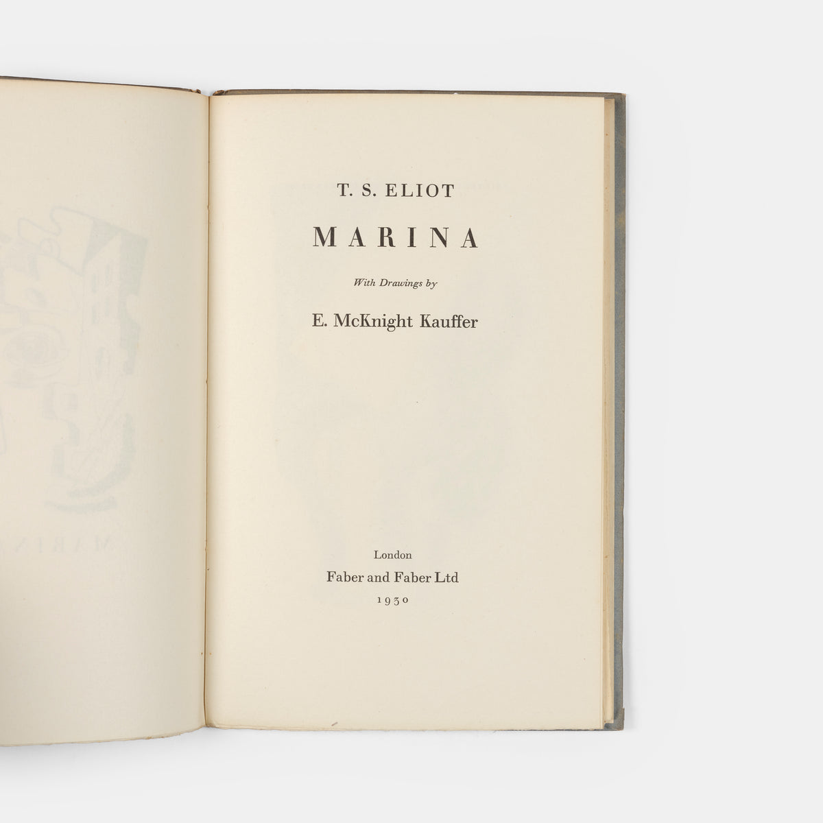 First edition of Marina by T.S. Eliot, one of 400 large-paper copies, signed by the author.