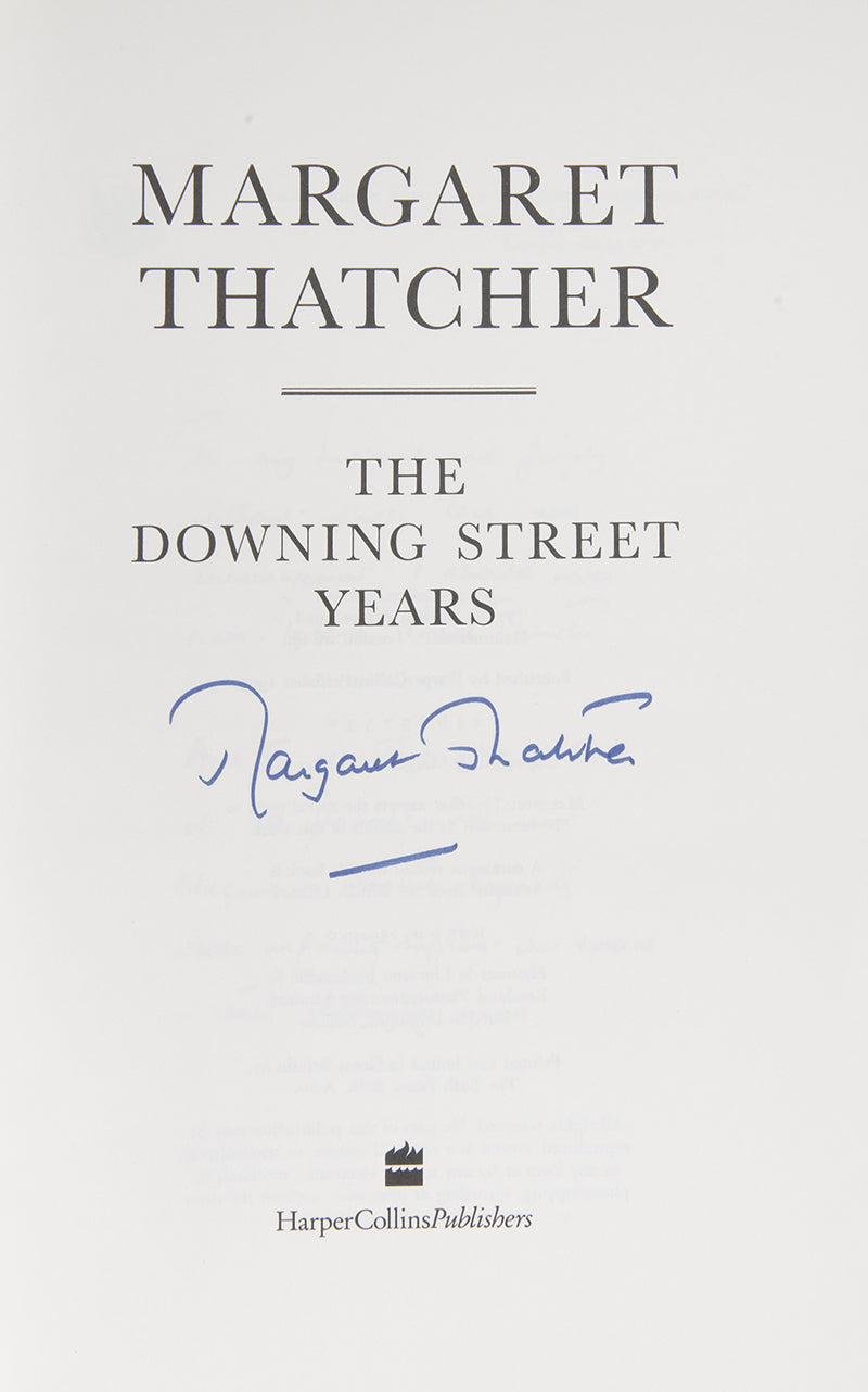 A fine copy of the first edition of Margaret Thatcher's, The Downing Street Years with fine suites of black and white photographic illustrations