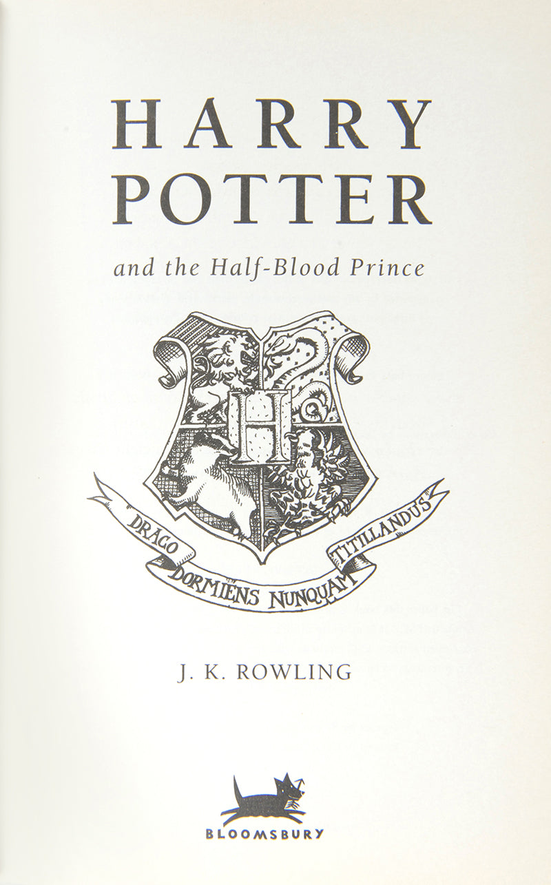 J.K. Rowling, Harry Potter and Half-Blood Prince, with misprint on Page 99, Line 9, 'eleven' instead of 'ten' O.W.L.s, a fine copy<br />