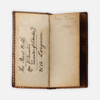 A finely bound example of the Pearl Bible in contemporary red morocco, so named for its small size