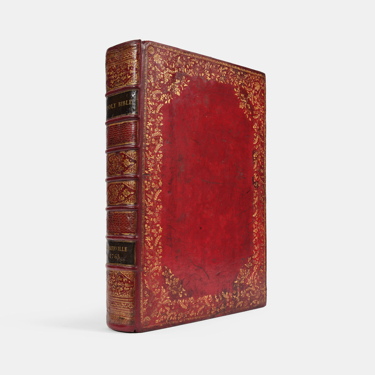 The first edition, first state of John Baskerville's magnum opus, The Holy Bible, printed in Cambridge in 1763