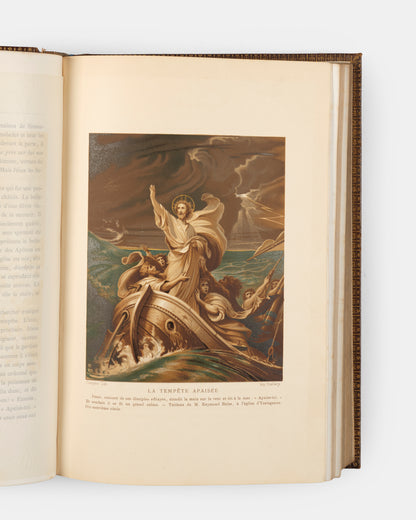 A very fine copy of Louis Veuillot's spiritual biography of Christ, containing numerous full-page colour illustrations borrowed from the monuments of Christian art. 