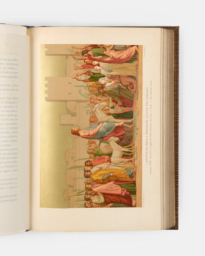 A very fine copy of Louis Veuillot's spiritual biography of Christ, containing numerous full-page colour illustrations borrowed from the monuments of Christian art. 