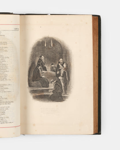 A handsome collection of Sir Walter Scott's Poetical Works, containing an account of his life, as well as six full-page steel engravings in black and white. 