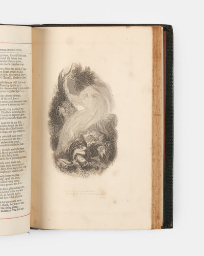 A handsome collection of Sir Walter Scott's Poetical Works, containing an account of his life, as well as six full-page steel engravings in black and white. 