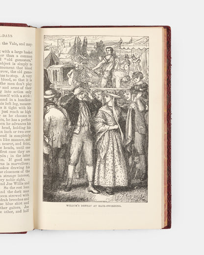 Handsomely bound in red morocco by Relfe Brothers, this edition of Thomas Hughes' widely popular novel is wonderfully illustrated by Arthur Hughes and Sydney Prior Hall. 