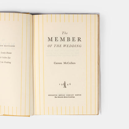 First edition of Carson McCullers' third novel, <em>The Member of the Wedding</em>.
