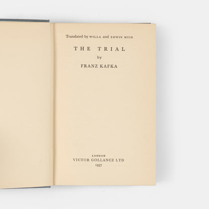 First edition in English of Franz Kafka's The Trial, translated by Willa and Edwin Muir