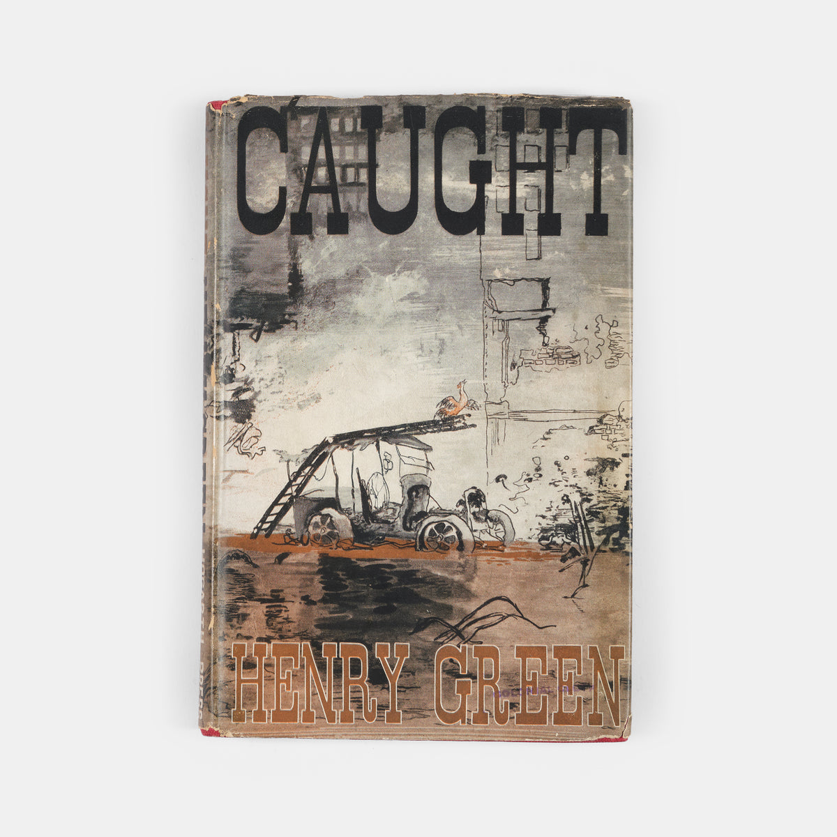 First edition, second impression of <em>Caught</em> by Henry Green, a novel inspired by his experiences as a member of London's Auxiliary Fire Service during the Blitz