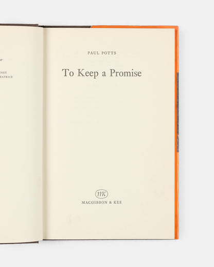 A first edition copy of To Keep a Promise by Paul Potts.
