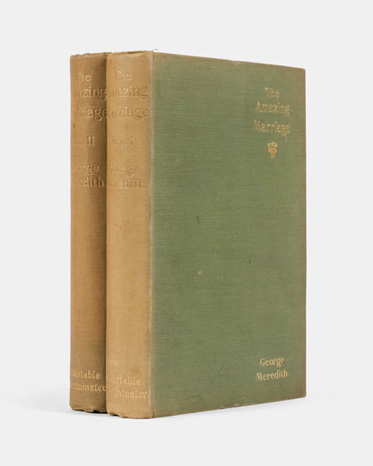 A first edition of George Meredith's final novel, The Amazing Marriage.
