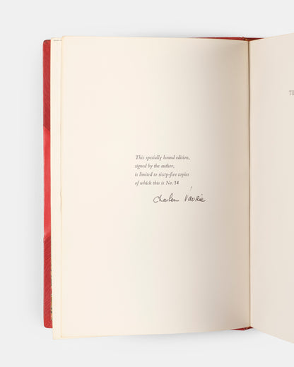 First edition, first printing, of Charles Vaurie's Tibet and Its Birds, one of 65 copies signed by the author and specially bound in red morocco.