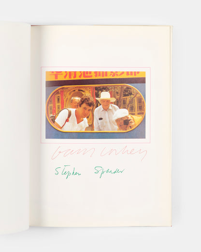 A first edition of China Diary by David Hockney and Stephen Spender signed by both authors.