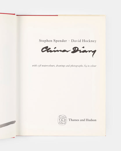 A first edition of China Diary by David Hockney and Stephen Spender signed by both authors.