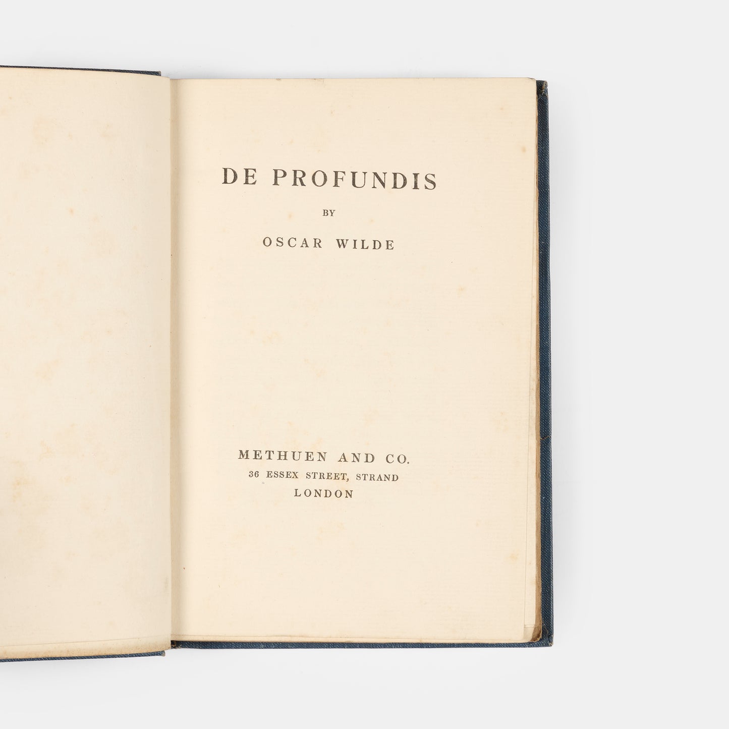 A first trade edition of De Profundis by Oscar Wilde, a lengthy letter written during his time in prison.