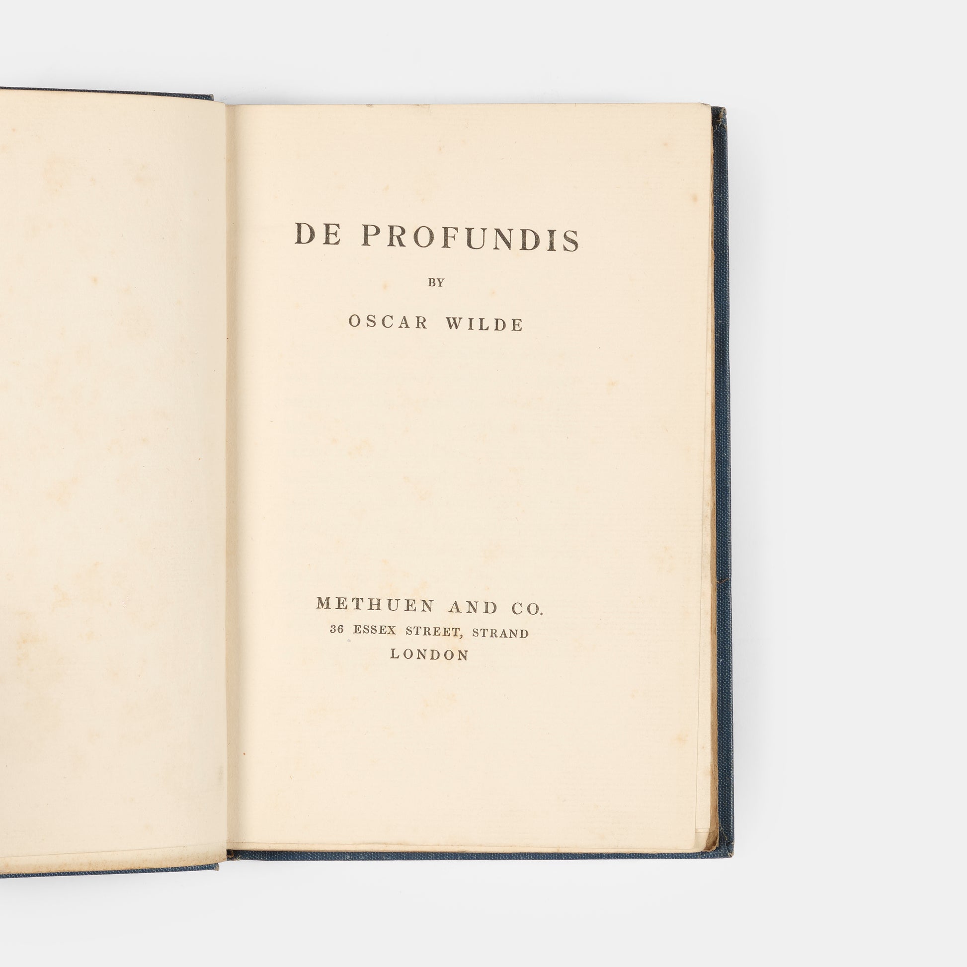A first trade edition of De Profundis by Oscar Wilde, a lengthy letter written during his time in prison.