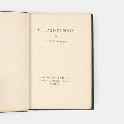 A first trade edition of De Profundis by Oscar Wilde, a lengthy letter written during his time in prison.
