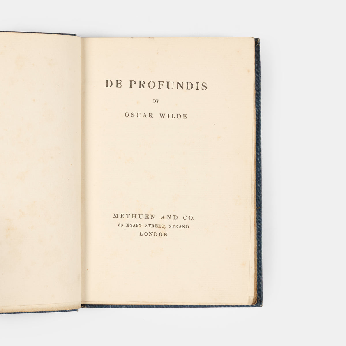 A first trade edition of De Profundis by Oscar Wilde, a lengthy letter written during his time in prison.