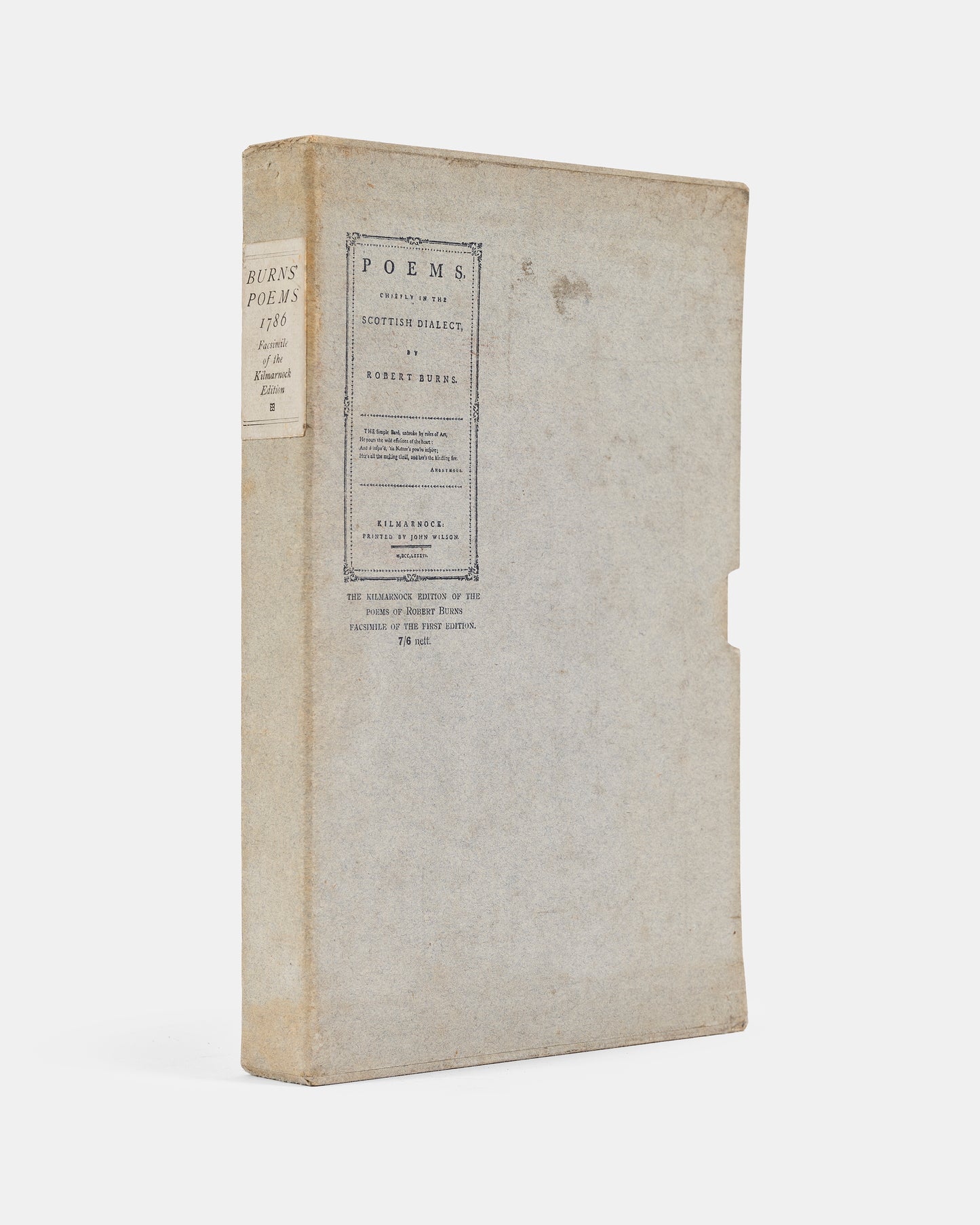 A facsimile of the original 1786 first edition published by John Smith & Son in 1927. 