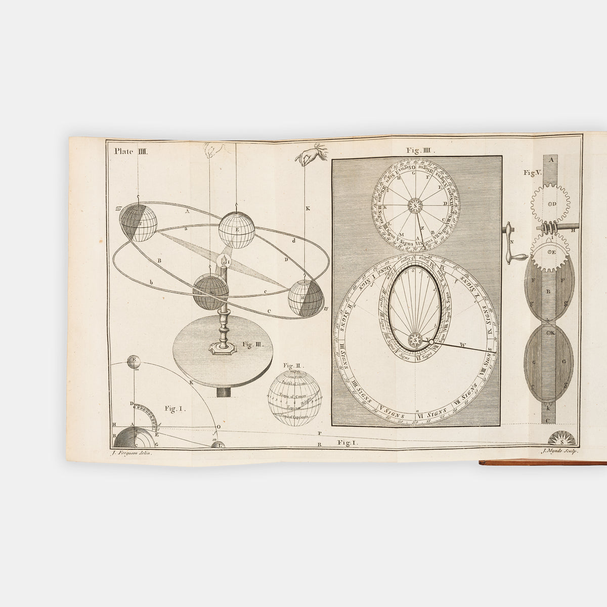 Ninth edition of James Ferguson's Astronomy Explained Upon Sir Isaac Newton's Principles in a contemporary calf binding