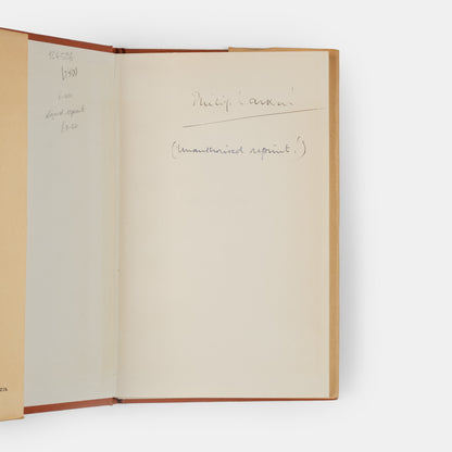 Pirated edition of The North Ship by Philip Larkin, signed by the author.