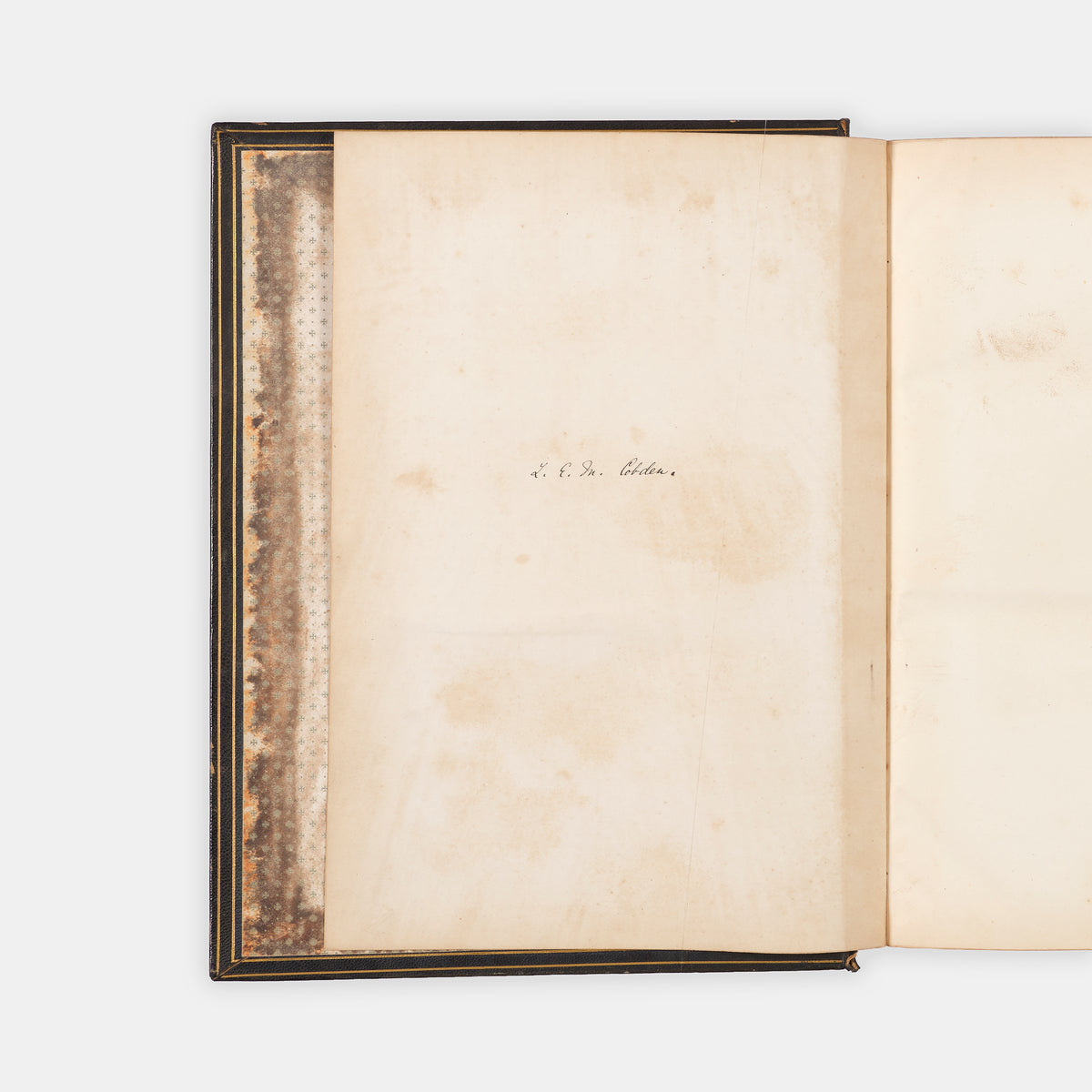 The first Merriam-Webster edition of An American Diction of the English Language in the publisher's presentation binding to Richard Cobden