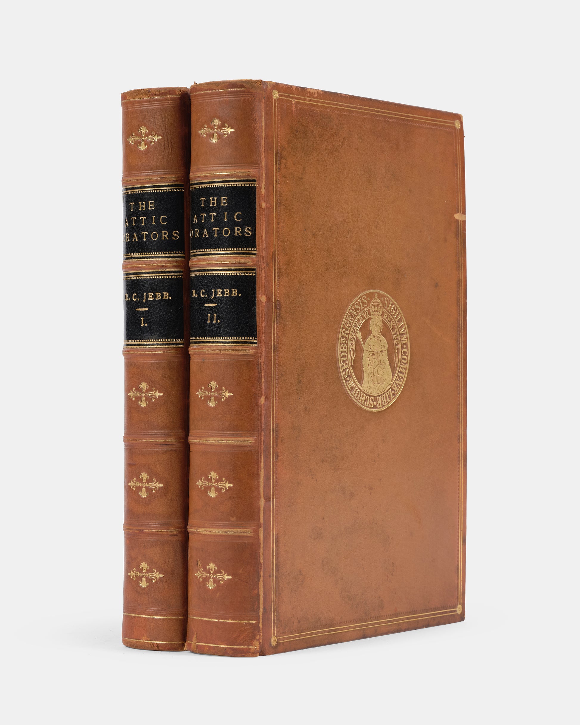 The second edition of Jebb's Attic Orators in a prize-binding for Sedbergh School